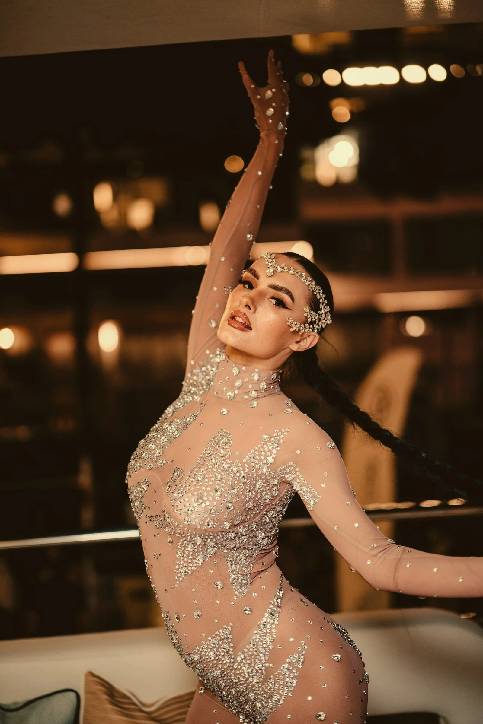 Crystal performer at Amber Lounge Monaco yacht party